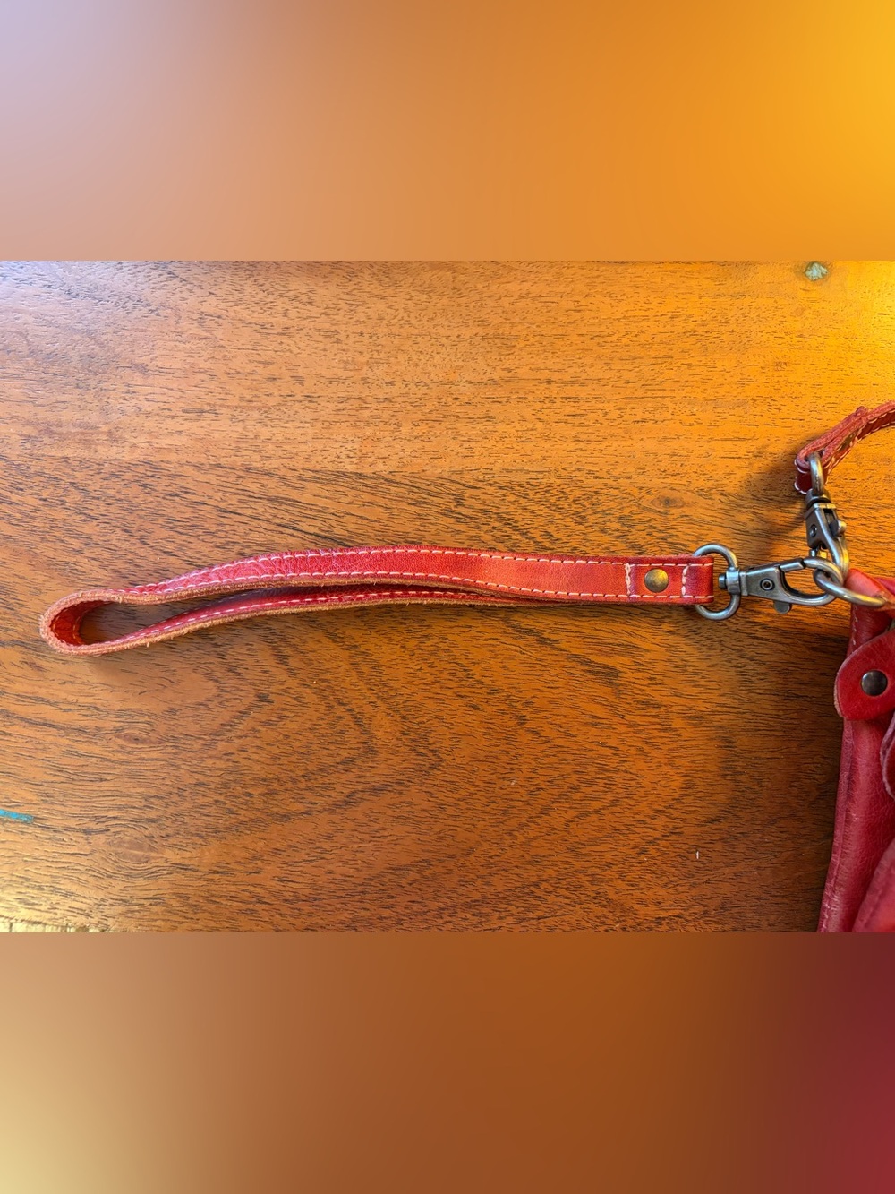 BED|STU Red Leather Crossbody with Adjustable Strap or wristlet - Picture 8 of 12